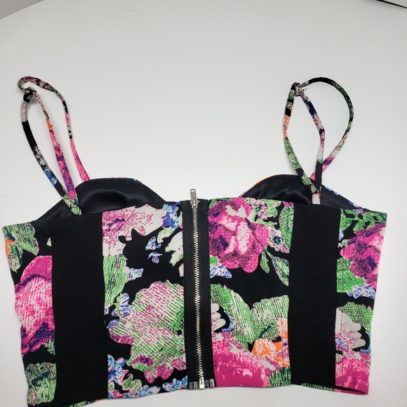 Forever 21 Floral Crop top Bralette size Medium - Picture 5 of 8
